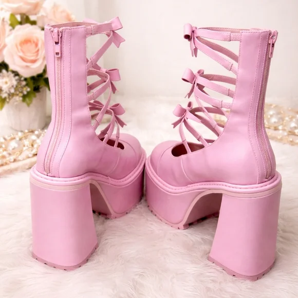 Sugar Thrillz Pink Platform Boots